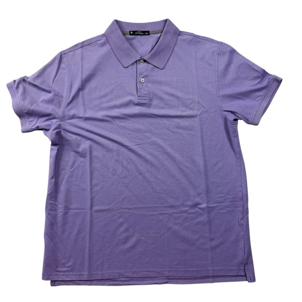 Member’s Mark Stretch Cotton Polo Shirt – Light Purple – Short Sleeve Size Large